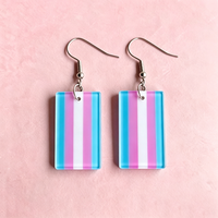 Rechthoekige acryloorbellen Regenboog LGBT Gay Pride Geometrisch Eenvoudig Veelkleurig Lente- en zomermode Trendy feestcadeau