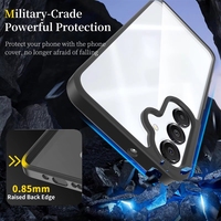 Étui de téléphone portable transparent Silver Shield, coque hybride en PC et TPU, cristal, pour A16 A26 A17