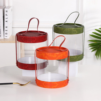 Boîtes cadeaux transparentes portables avec poignée pour fleurs, bonbons, chocolat, tube cylindrique transparent en PVC, seau