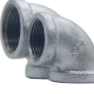 DIN ASME standard female elbow malleable iron iso 9001 1/2-4'' beaded galvanized elbow for fire fighting