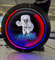 Meilcen Enseigne publicitaire LED néon personnalisée grand format avec logo 3D, miroir infini RGB, motif astronaute imprimé UV, boîte à lumière, télécommande pour la maison
