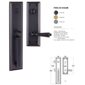 Serrure de porte intérieure en bois massif de luxe, entièrement en cuivre, ajourée, silencieuse, pour villa européenne, chambre à coucher - Product Image 1