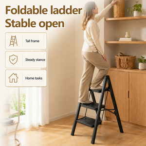 Poland Stock 3 Step <b>Folding</b> Step Ladder Carbon Steel Anti Slip Kitchen <b>Stool</b> EU Dropshipping - Product Image 3