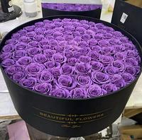 Bunga Mawar Awetan Pabrik untuk Hari Valentine 99 Tangkai Mawar dalam Kotak Bundar Besar, Mawar Abadi Selamanya dalam Kotak untuk Hari Ibu