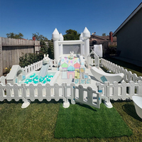 Aire de jeux gonflable intérieure pour tout-petits avec piscine à balles, équipement de jeu souple, blanc, pour usage commercial (écoles, centres commerciaux)