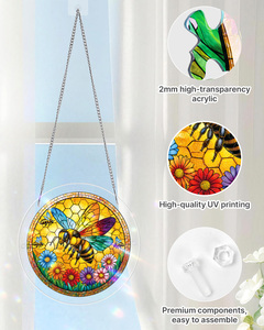 Attrape-soleil en acrylique Art Déco, décoration de fenêtre, décoration de jardin et de maison, cadeau d'anniversaire, de mariage, pour femmes, hommes, maman - Product Image 3