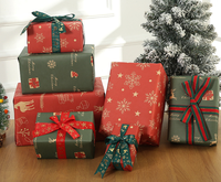 Rouleau de papier cadeau de Noël en papier couché épaissi pour emballage de boîtes cadeaux, vente en gros
