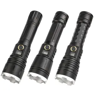820lm Battery Display Flashlights Led White Laser Blub Rechargeable Powerful Torch Flashlight Outdoor High Power Torch Light