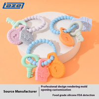 TAZE Anneau de dentition et jouet de confort en silicone souple de qualité alimentaire pour bébé, en forme de fleur et d'anneau, biologique, à faire soi-même, pour MII171