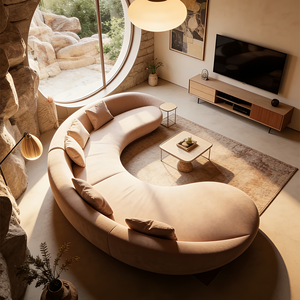 Divano Minimalista Arc in Tessuto <span class=keywords><strong>di</strong></span> Lusso Italiano, Poltrona Imbottita a Basso Profilo, Seduta Elegante per <span class=keywords><strong>Studio</strong></span> e Area <span class=keywords><strong>di</strong></span> Ricevimento - Product Image 1