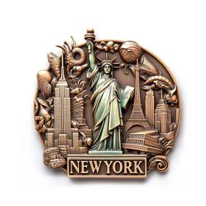 Aimants de réfrigérateur en alliage de zinc, souvenir 3D personnalisable, décoration intérieure, États-Unis, Pologne, Royaume-Uni - Product Image 2