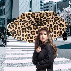Paraguas Plegable Invertido con Estampado de Leopardo, Resistente al Viento, Automático, con Doble Capa Ventilada, para Coche y Patio - Product Image 3