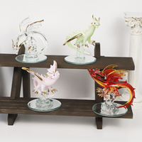 Nouveau design Figurines de dragon en verre de style chinois Souvenirs lumineux éclairés par LED Décoration de la maison Cadeau cool pour les enfants