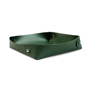 Bandeja de almacenamiento plegable simple de cuero PU para acampar al aire libre, picnics y artículos diversos; adecuada para el hogar y el coche. - Product Image 3