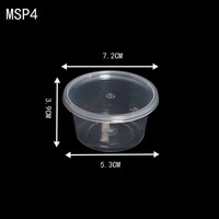 Gobelets en plastique jetables MERCURA à double paroi, ronds et fendus, en PP, avec couvercle, transparents, scellables, modernes, pour sauces de voyage