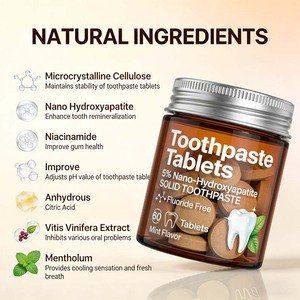 Tabletas de Pasta Dental Personalizadas OEM/ODM con 5% de Nano-Hidroxiapatita y Niacinamida, Tabletas Masticables para Enjuague Bucal - Product Image 6