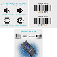 Lecteur de codes-barres sans fil portable 1D Eyoyo EY-2877L 3 en 1, mini, Bluetooth, câble USB, pour Android, IOS, Mac, Windows