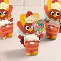 Boîte à dragées pliable en papier sur le thème de Thanksgiving pour la décoration de fête et l'arrangement de cadeaux pour les réunions