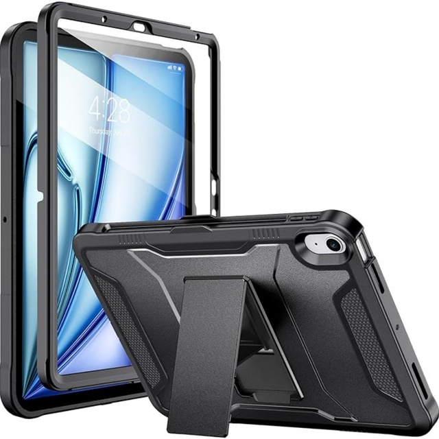 Kickstand Rugged Full Body Protective Cover Case for iPad Air 11 Inch M3/M2 (2025/2024) 5th/4th Generation 10.9 Inch (2022/2020)