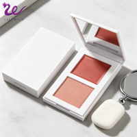 Palette de fards à joues 2-en-1 crème et poudre, fini mat éclatant, maquillage végétalien waterproof, personnalisable avec logo ODM, nouvelle arrivée