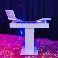 Kkmark Control Tower DJ Stand Booth pour deux lecteurs CD Pioneer CDJ 3000, Denon SC6000 et deux platines RANE Twelve