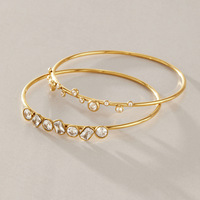 Bracelet géométrique en acier inoxydable plaqué or 18 carats avec zircon gradué, classique, hypoallergénique, pour femme, vente en gros