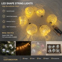 Lampu LED Bentuk Kustom Catena Luminosa Bola Kaca Borosilikat Grid Dekorasi Rumah Pesta Pemasok ODM Set Hadiah Grosir