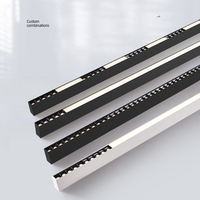 Lustre suspendu long et simple pour restaurant, bar, comptoir, salle à manger, bureau commercial, avec grille anti-éblouissement
