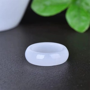 Xinjiang Golden Silk Jade <b>Ring</b>, Unisex Couple Style, Hetian Jade Color <b>Ring</b>, High-End Luxury, Niche Style, <b>Plain</b> Jade Band - Product Image 3