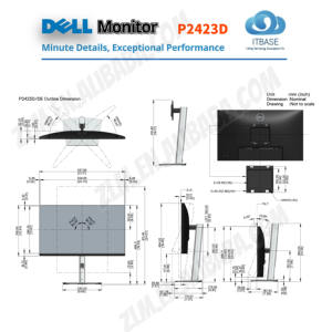N Del P2423D 23.8英寸2k高清IPS防蓝光监视器可旋转高度可调支架无闪烁屏幕桌面全新 - Product Image 5