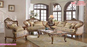 Conjunto de muebles tallados en plata para sala de estar, conjunto de sofá elegante de cinco plazas con acabado clásico blanco de primera calidad - Product Image 2