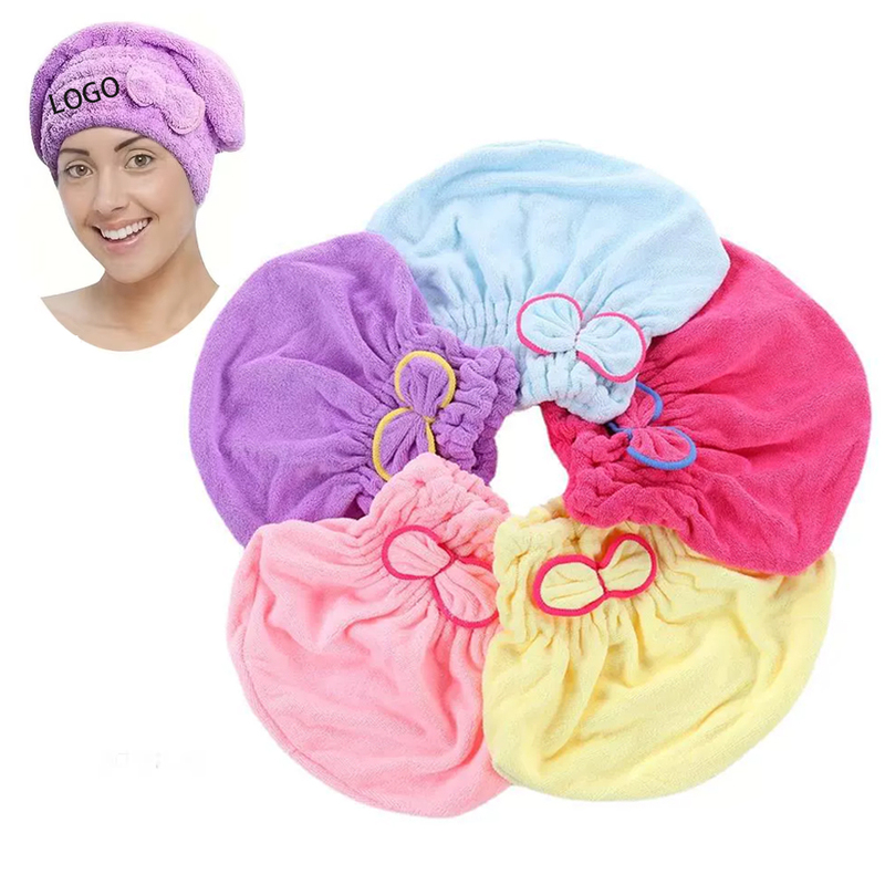 Custom Logo Microfiber Hair Drying Cap