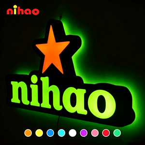 NIHAO Factory Lettres lumineuses 3D en acrylique, logo, enseigne lumineuse 3D pour décoration murale, <span class=keywords><strong>restaurant</strong></span> - Product Image 3