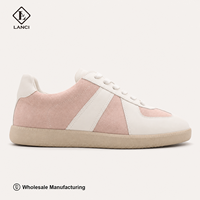 Chaussures de luxe élégantes pour femmes, baskets décontractées de créateur, fabriquées sur mesure par LANCI Factory, en cuir pleine fleur véritable et daim, semelle extérieure en caoutchouc.