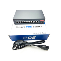 Conmutador PoE de 10/100/1000Mbps, 8 puertos con 2 puertos de enlace ascendente, conmutadores POE de alimentación a través de Ethernet de 135W