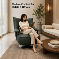 Fauteuil d'appoint pivotant en cuir PU écologique de style italien moderne haut de gamme pour la maison, l'hôtel, l'appartement