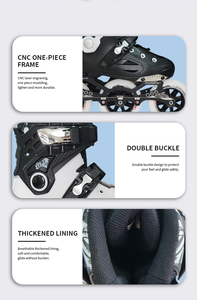Patins à roulettes de course à trois roues pour adultes et enfants, grande taille, roues de 110 mm, pour la rue - Product Image 4