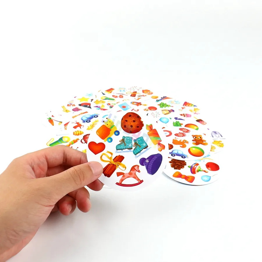 Giochi di carte di carta rotondi personalizzati carte da gioco per bambini che imparano la massima qualità