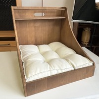 Lit pour chat et petit chien en bois massif de style danois ancien - Aucun assemblage requis