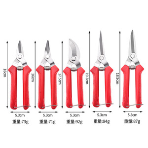 Stainless Steel Pruning Shears Set Red Plastic Handle Bypass Design For Fruit Trees And Bonsai Orchards - Product Image 2