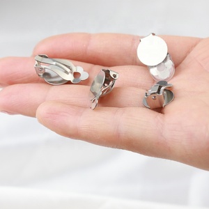 Anlauf frei Pad Ohr clips Edelstahl Clip On Ohrring Clips Befunde Rücken Rücken Flat Pad DIY Schmuck - Product Image 4