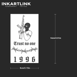 Tatuaje Temporal Semipermanente INKARTLINK, Diseño Personalizado de Bandido Enmascarado Realista, Resistente al Agua, Larga Duración (2 Semanas), Tinta Jagua - Product Image 4