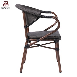 SP-OC368-reposabrazos para patio exterior, silla de exterior con marco de aluminio de textil, imitación de bambú, estilo francés, bistro, café - Product Image 2