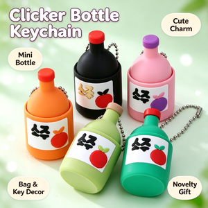 FUSEJOYFun Porte-clés Pendentif Jouet de Décompression en Forme de Bouteille de Vin 3D Imprimée, Design Cartoon Original - Product Image 2