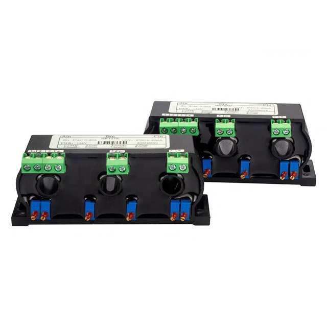 3 Phase Current Transmitter 4-20mA 0-5V 0-10V Out Perforated 3 Phase Ampere signal Transducer