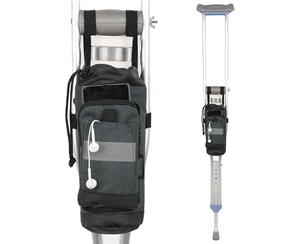 Muestra gratuita: Accesorios duraderos para muletas, agarre acolchado de espuma, bolsa de almacenamiento ligera y suave para muletas, bolsillo con cremallera, bolsa universal para muletas - Product Image 1