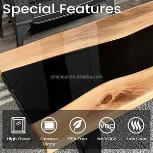 Résine époxy noire 32OZ avec fleurs séchées Kit époxy noir opaque sans bulles mélange 1:1 auto-nivelant pour la fabrication de bijoux - Product Image 4