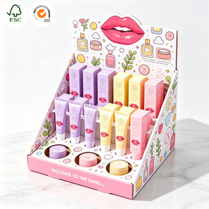 Présentoir de comptoir rotatif imprimé sur mesure, pliable, détachable, recyclable, en carton ondulé, pour la vente au détail, présentoir PDQ - Product Image 1