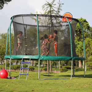 Trampoline multifonctionnel d'extérieur en gros pour usine avec panier de basket et échelle, trampoline de fitness pour jeux en extérieur - Product Image 4