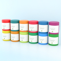 En stock, boîte ronde en métal personnalisée de 73*73 mm, hermétique, pour matcha, café et thé, 35 g, avec bouchons intérieurs et couvercles